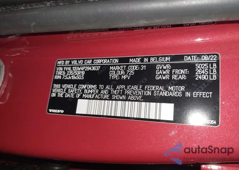 2023 Volvo Xc40 B5 Plus Dark Theme z USA, uszkodzony, nr VIN YV4L12UW4P2943637